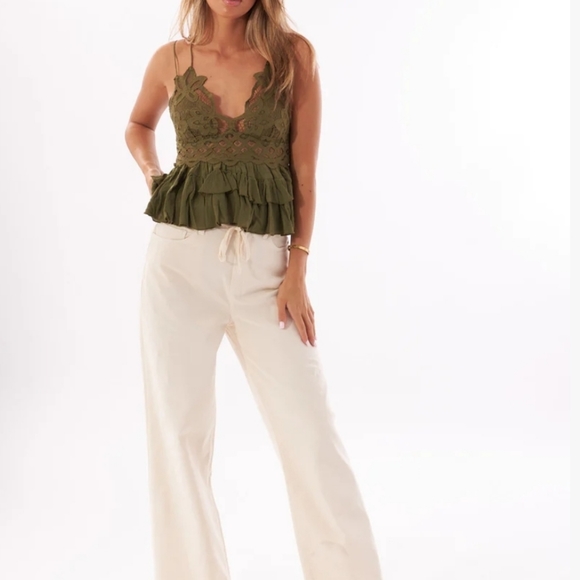 Free People Tops - Free People Womens Adella Cami In Olive Sparrow S NWT